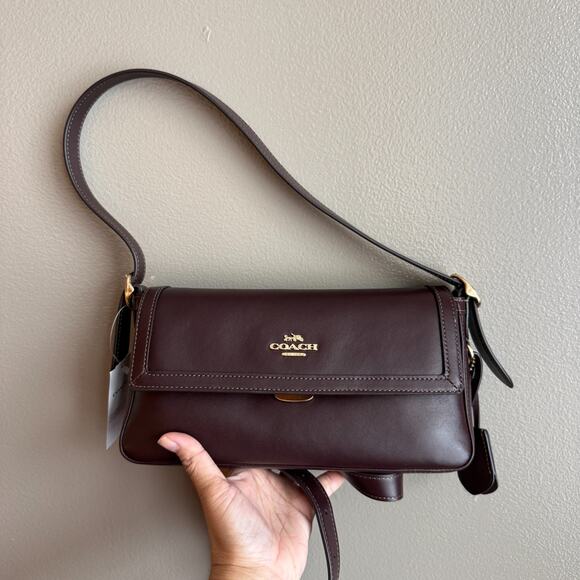 Coach Etta Small Flap Shoulder Bag CCV63 smooth leather/Im/Espresso - Picture 1 of 11